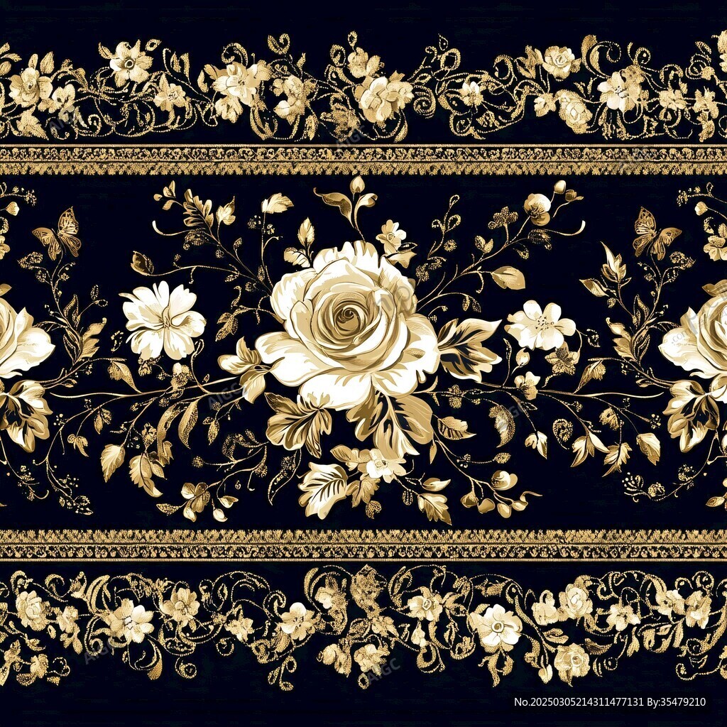 金色花卉圖案