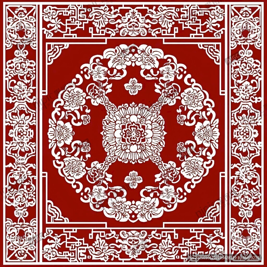 紅色傳統(tǒng)花紋地毯