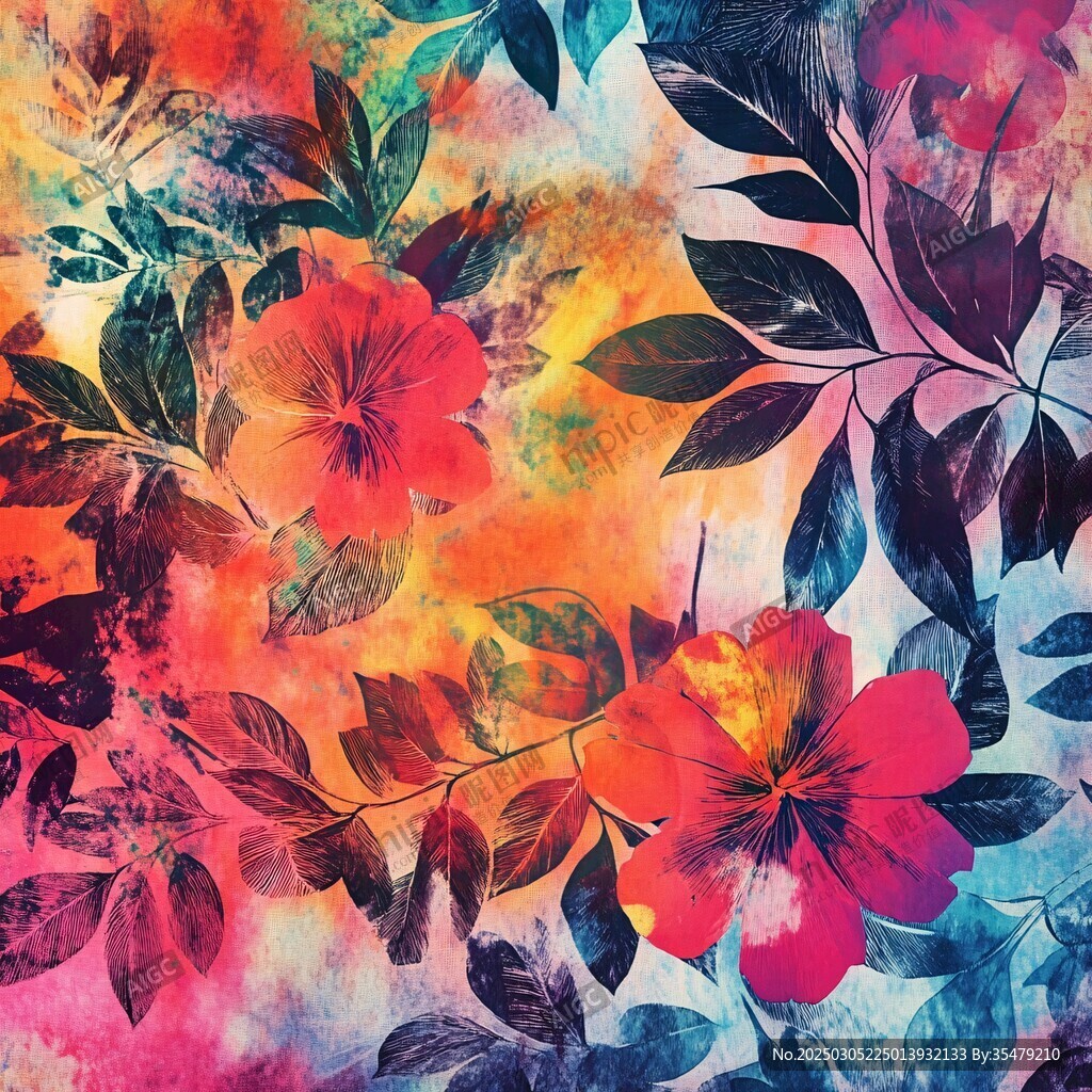 多彩花卉圖案