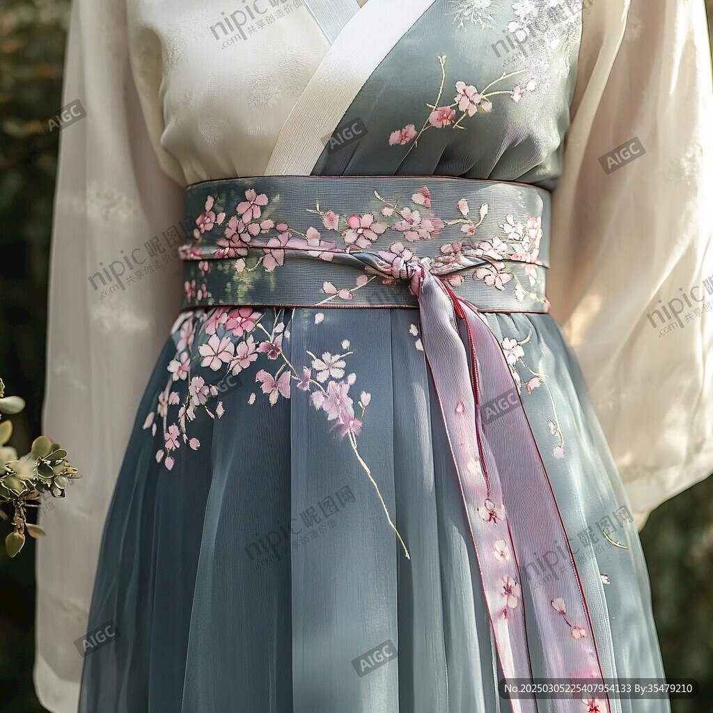 漢服之美 花紋細膩 色彩柔和