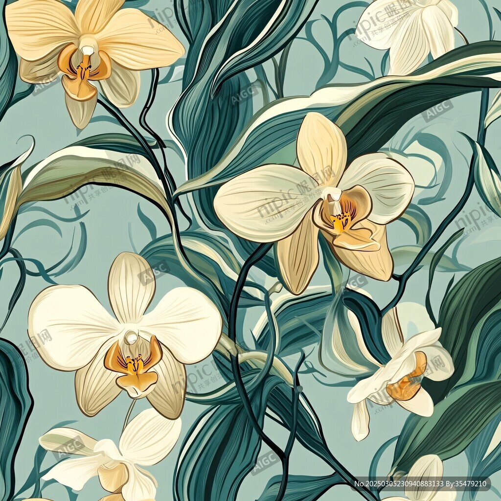 熱帶蘭花圖案