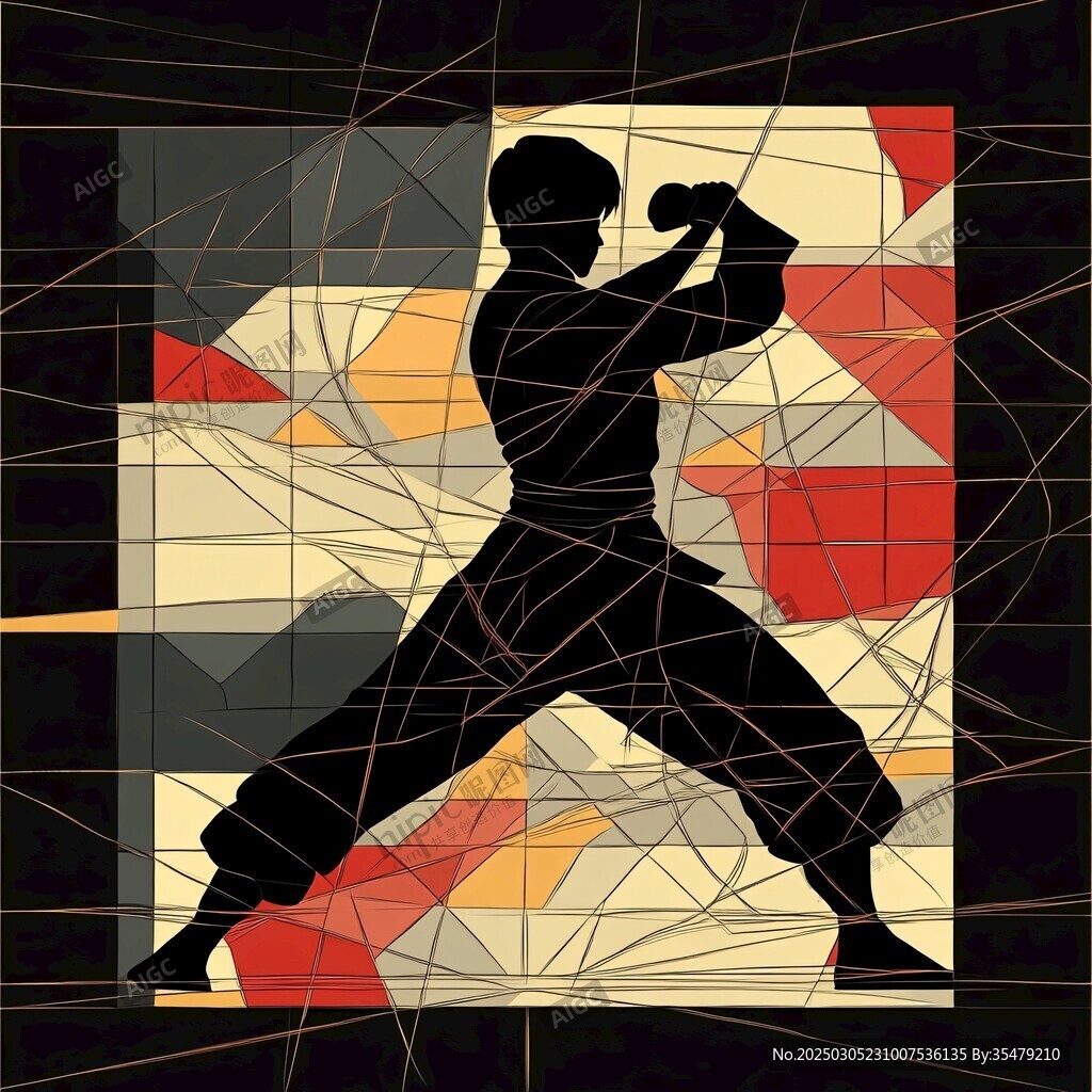 抽象武術(shù)剪影
