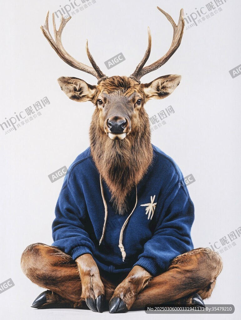 鹿人混合體肖像