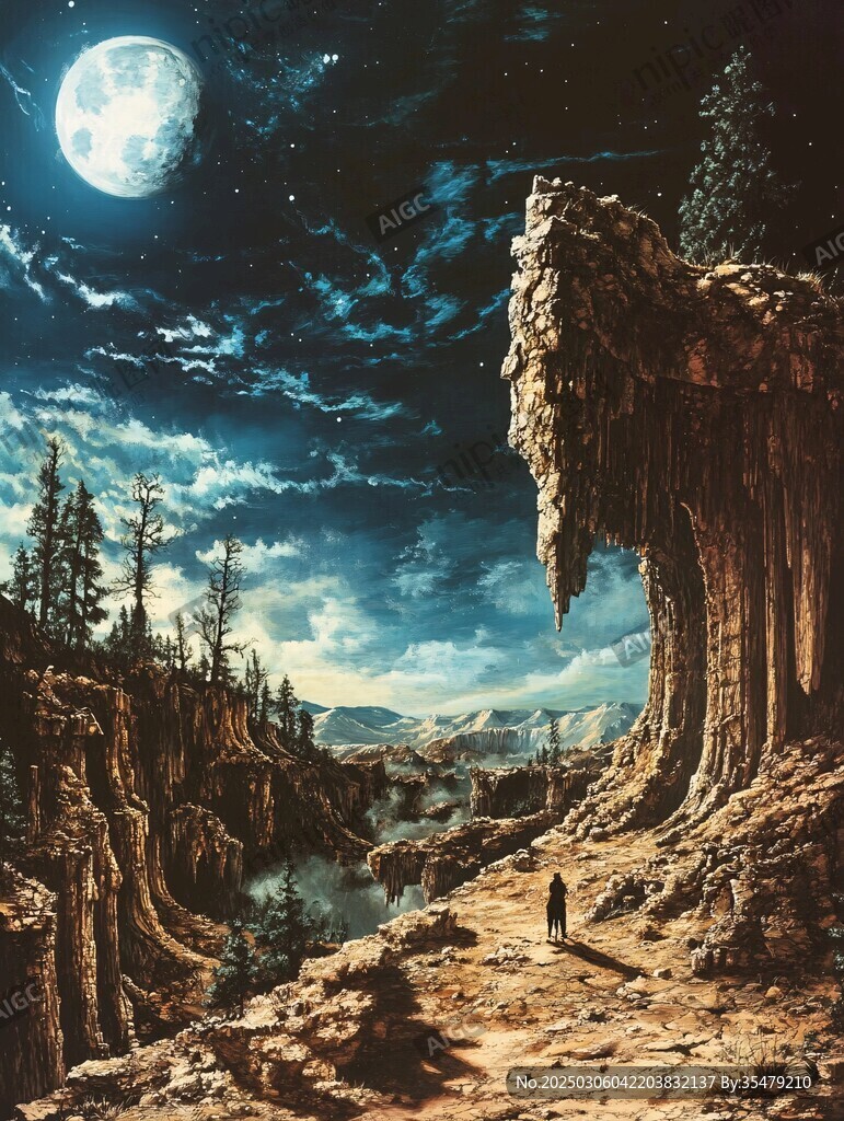 月光下的神秘峽谷