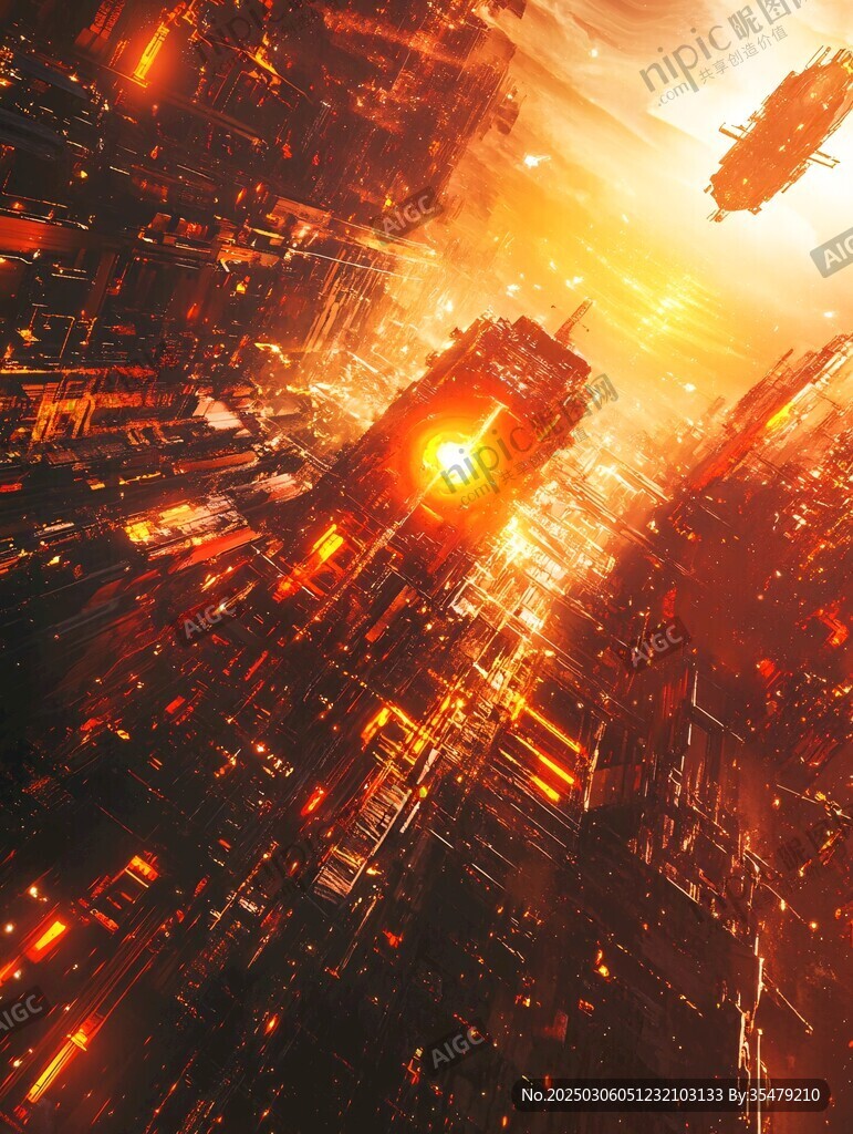 未來都市的日落