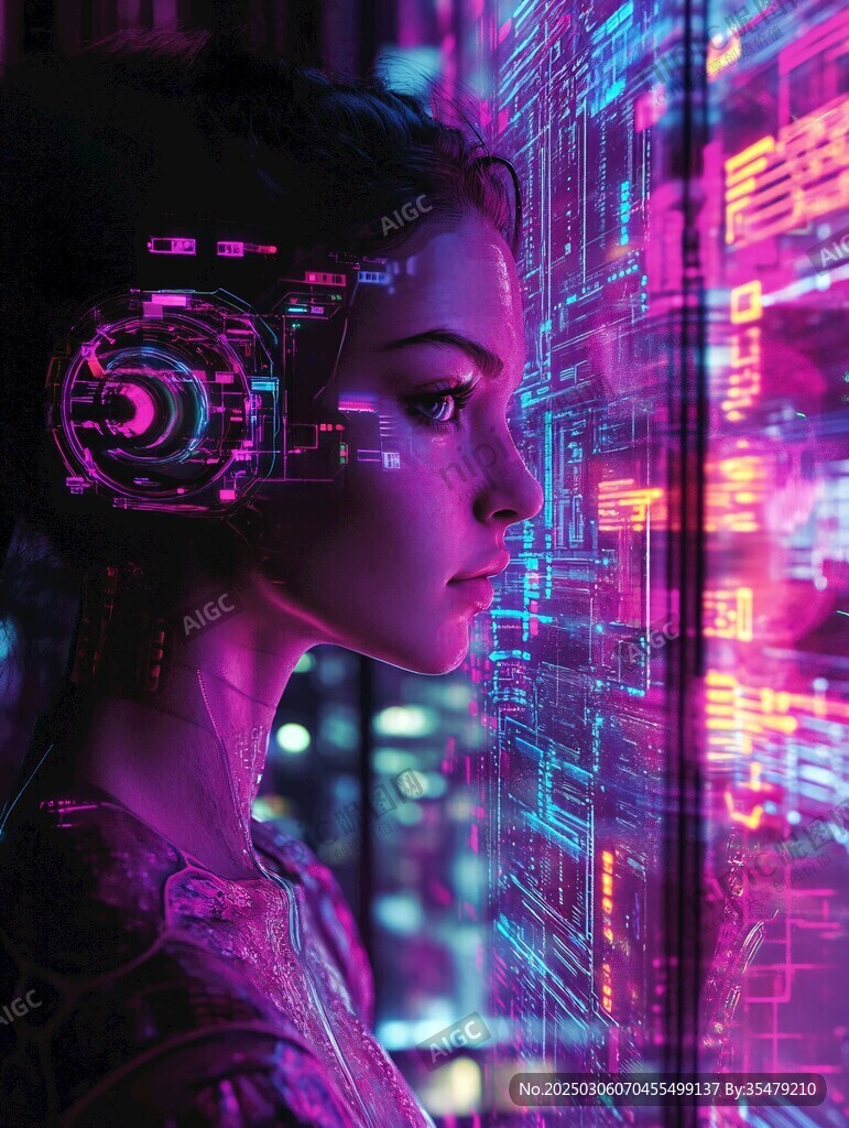 賽博朋克女性與數(shù)字世界