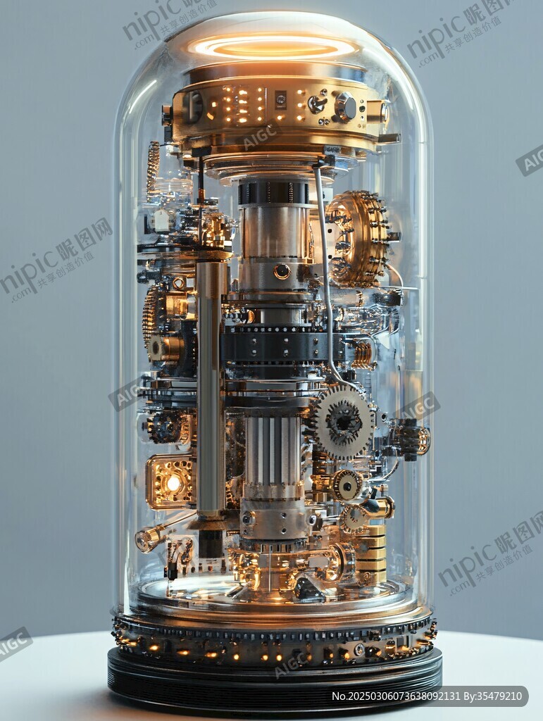 神秘透明容器中的高科技裝置