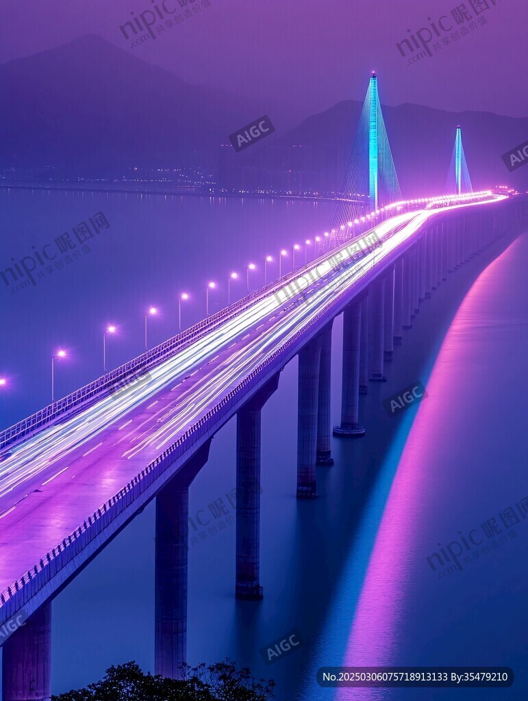 夜幕下的橋梁奇觀