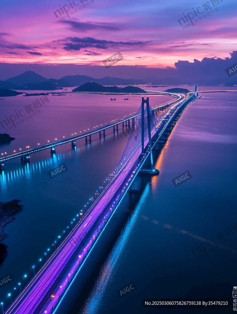 夜幕下的璀璨橋梁