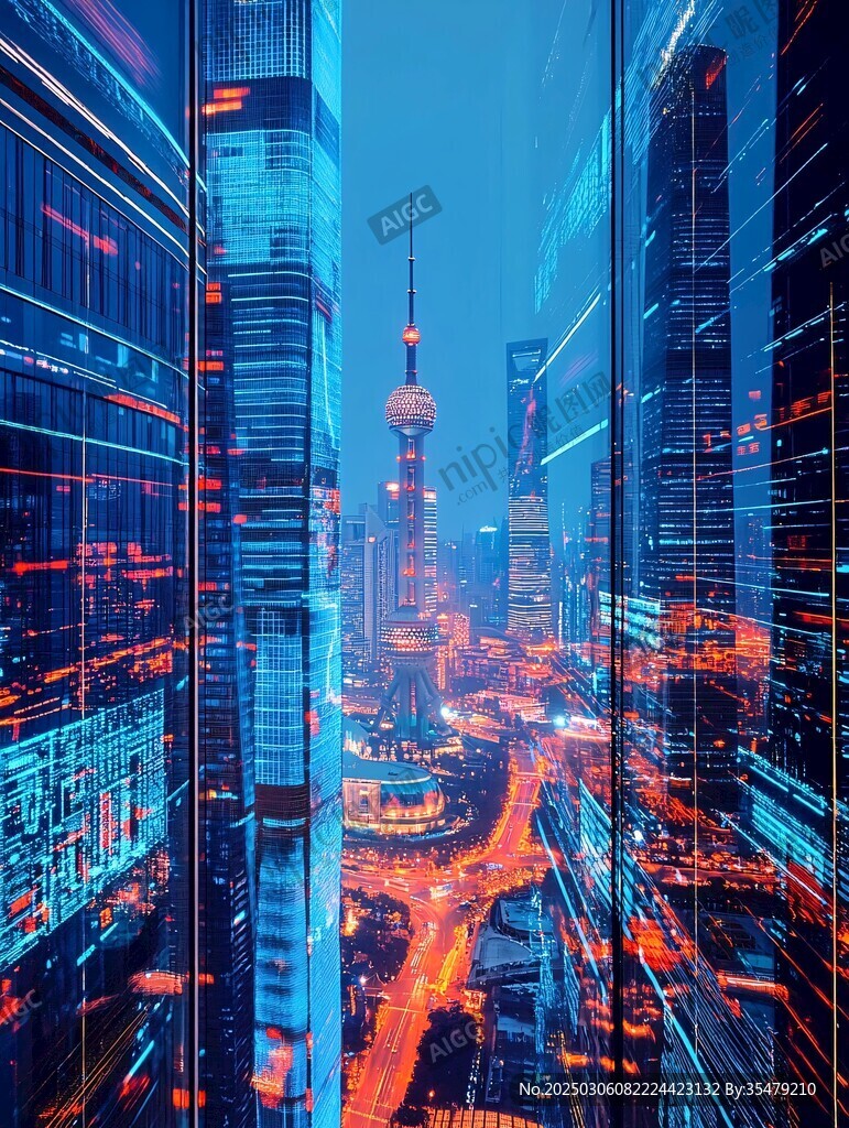 未來(lái)城市的夜景