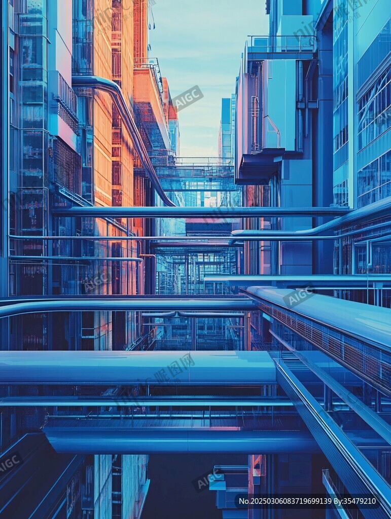 賽博朋克城市景觀