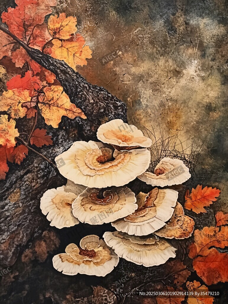 秋日菌群生長(zhǎng)