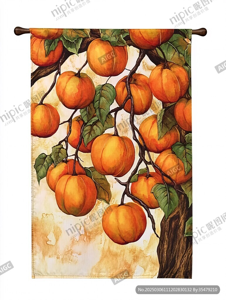 橙色南瓜掛滿枝頭