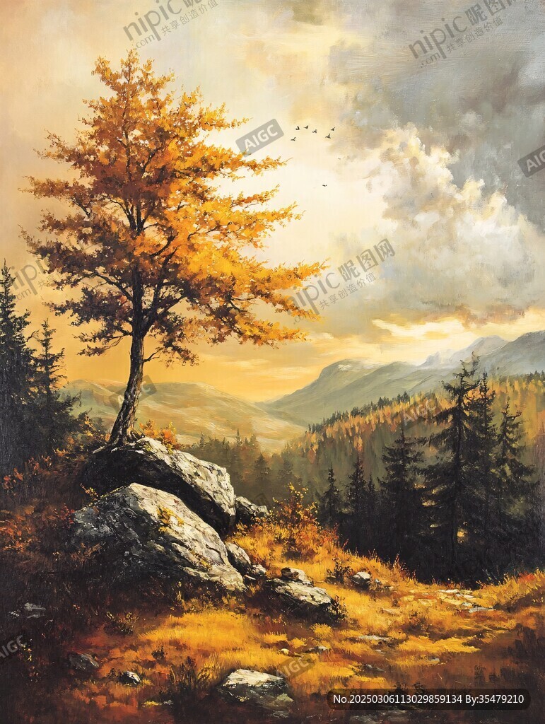 秋日山景