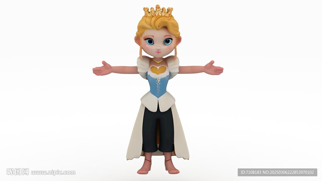 3d公主綁定骨骼模型