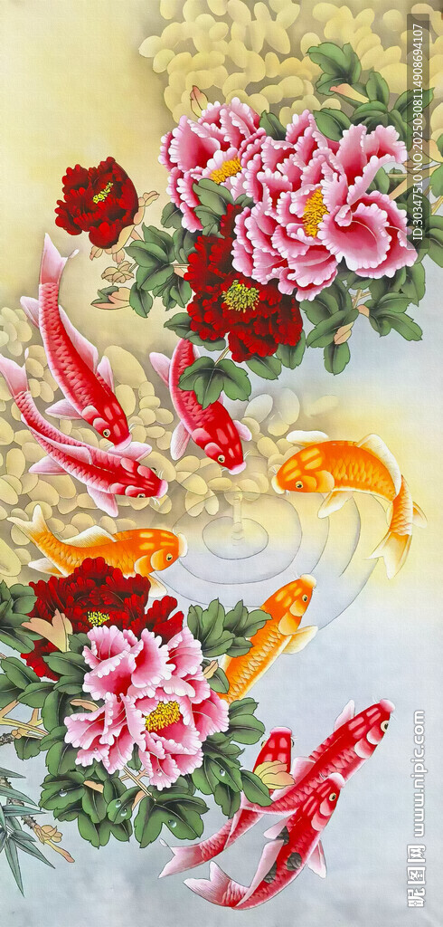 九魚圖裝飾畫