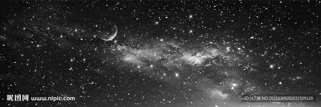 黑色宇宙星空背景墻