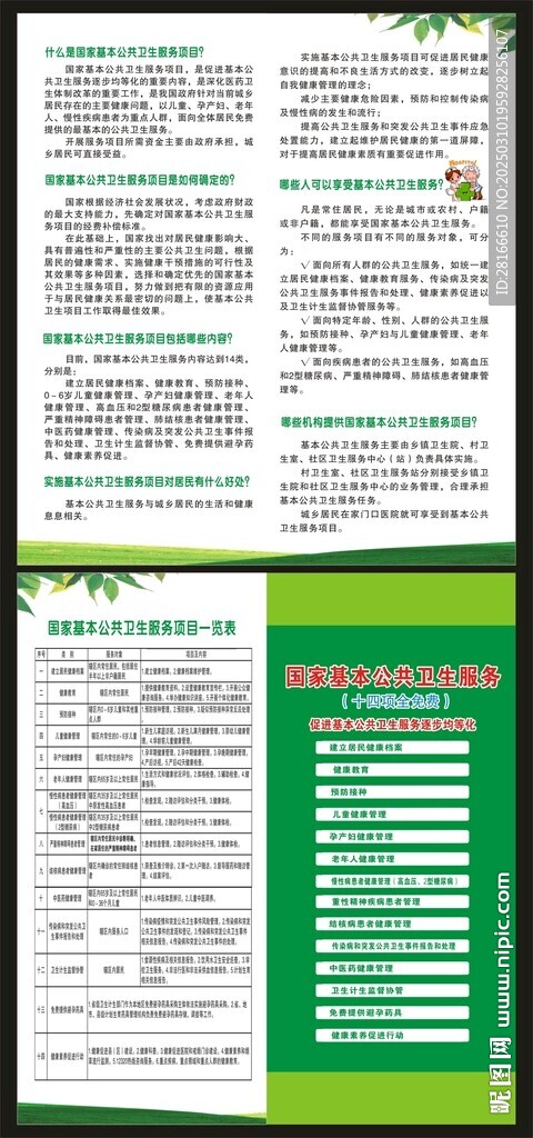 國家基本公共衛(wèi)生服務項目折頁