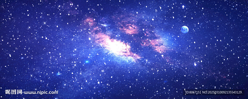 巨幅藍(lán)色宇宙星空?qǐng)D