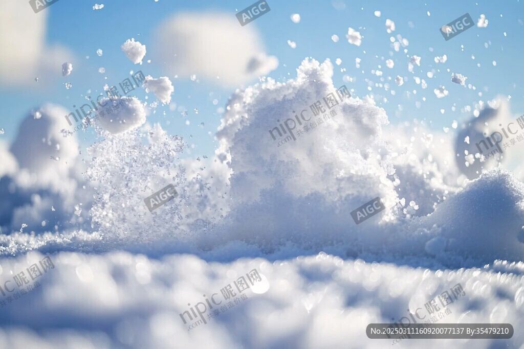 雪中飛舞的雪花