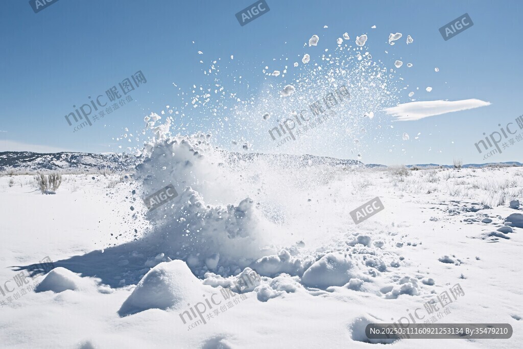 雪地中的動(dòng)態(tài)飛濺
