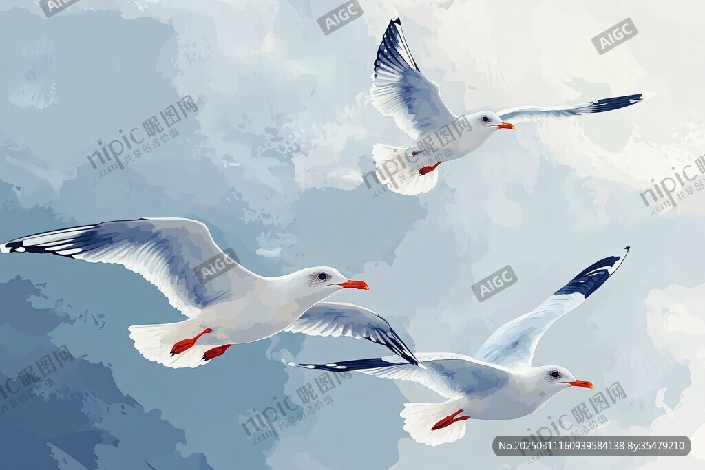 翱翔的海鷗