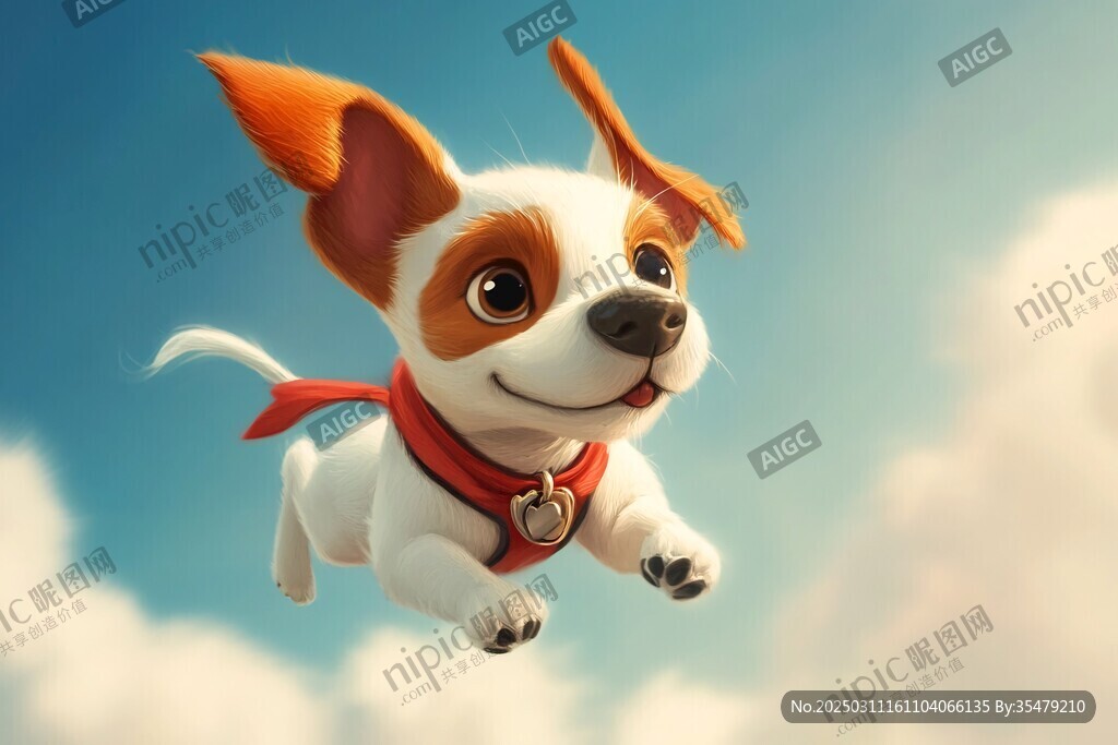 天空中的小狗