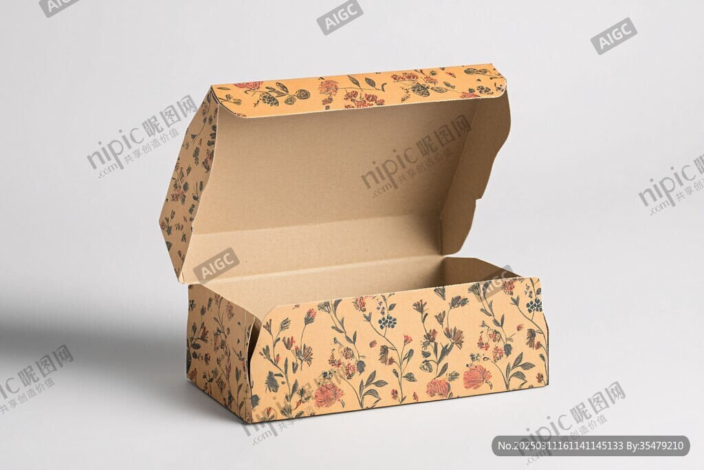 花卉圖案的開(kāi)放式紙盒