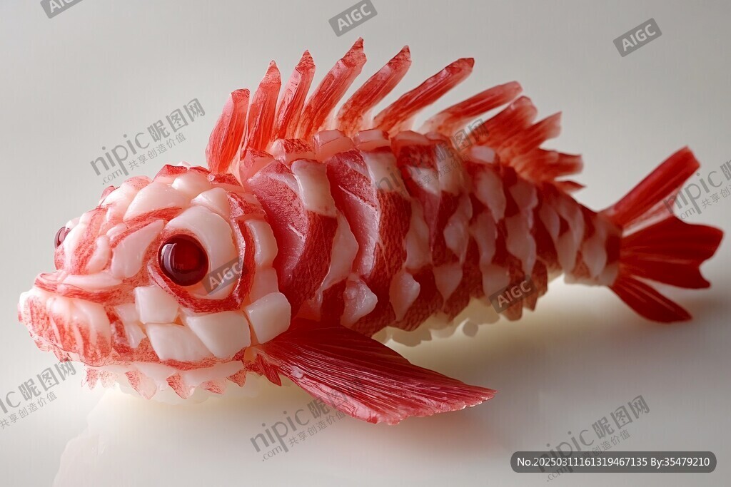 紅色魚形壽司藝術(shù)品