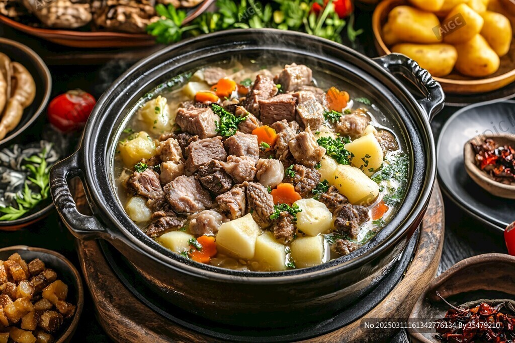 美味燉牛肉 土豆和胡蘿卜