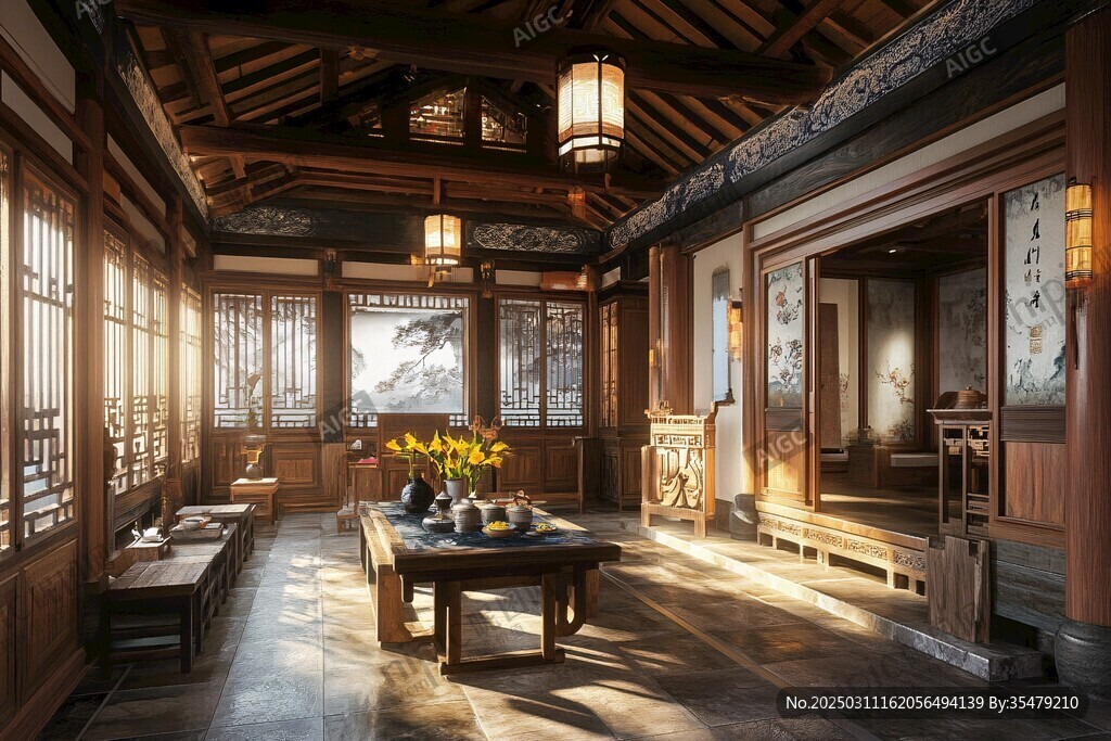 古風客廳內景