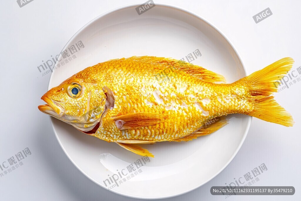 金魚在白色盤子上