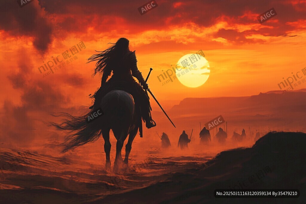 夕陽下的騎士