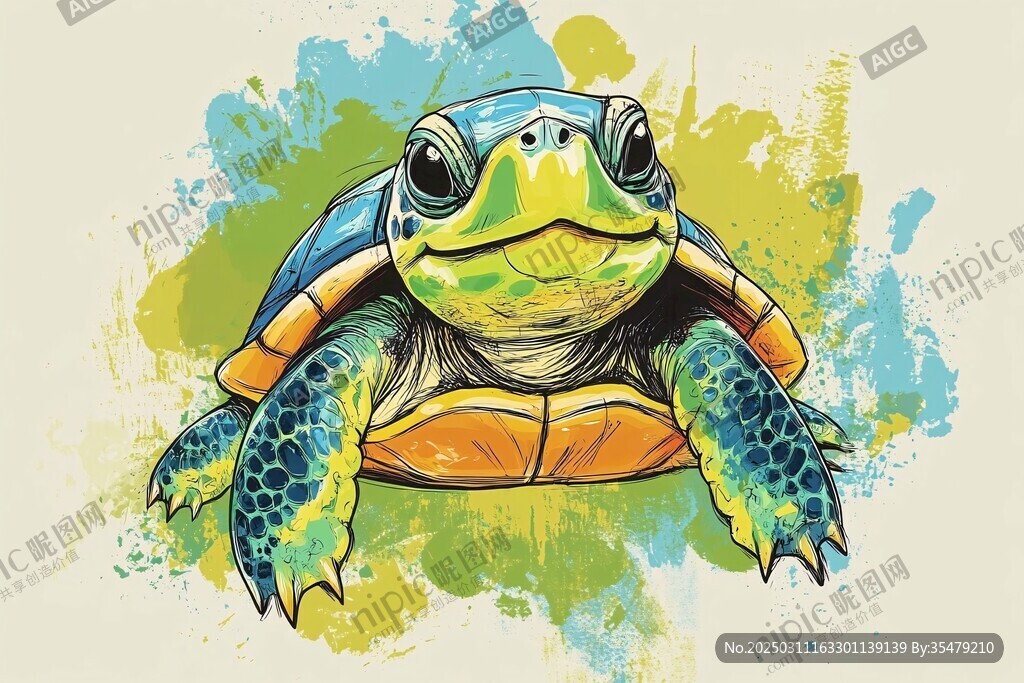 生動形象的烏龜插畫