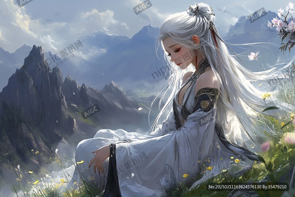 仙女靜坐山巔