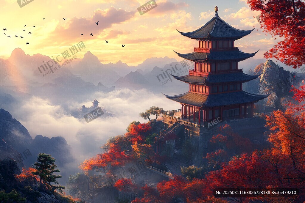 山谷中的東方寶塔