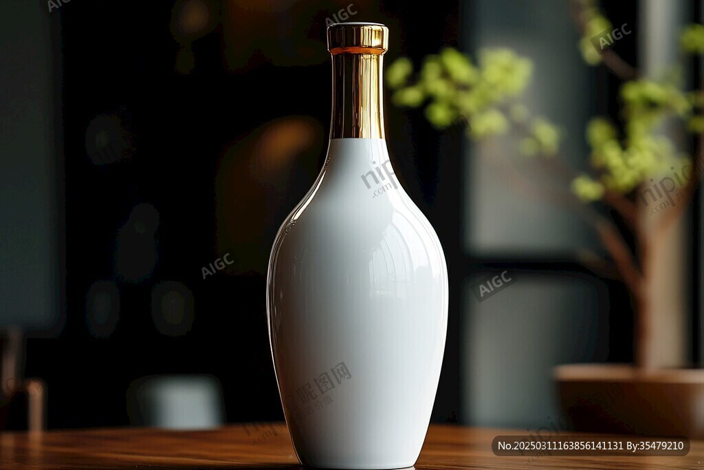 白色陶瓷花瓶與木質(zhì)桌面的和諧共存