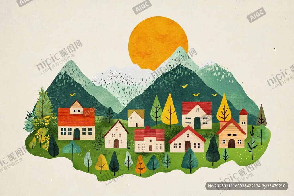 鄉(xiāng)村日出山景