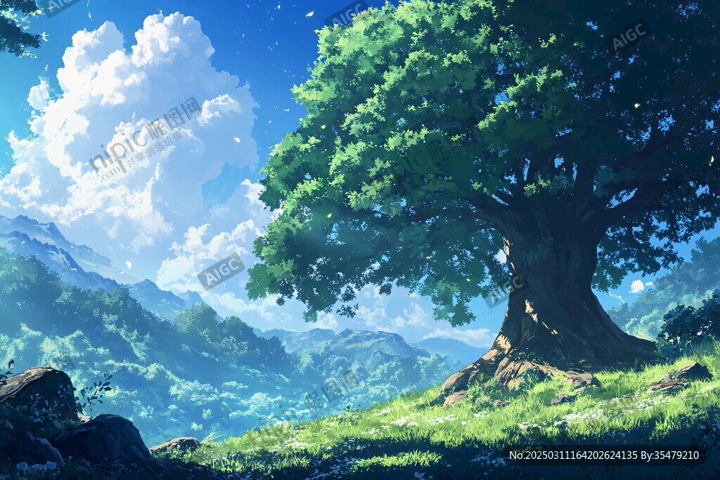 森林山谷的寧靜黎明