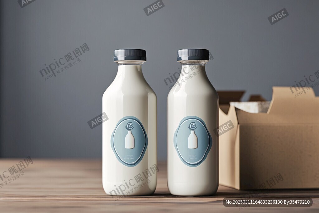 牛奶瓶與紙箱