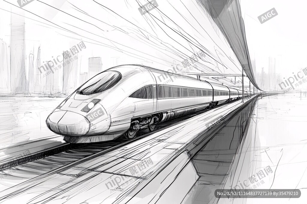 高速列車穿梭城市風光