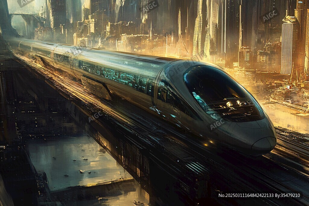 未來城市中的高速列車