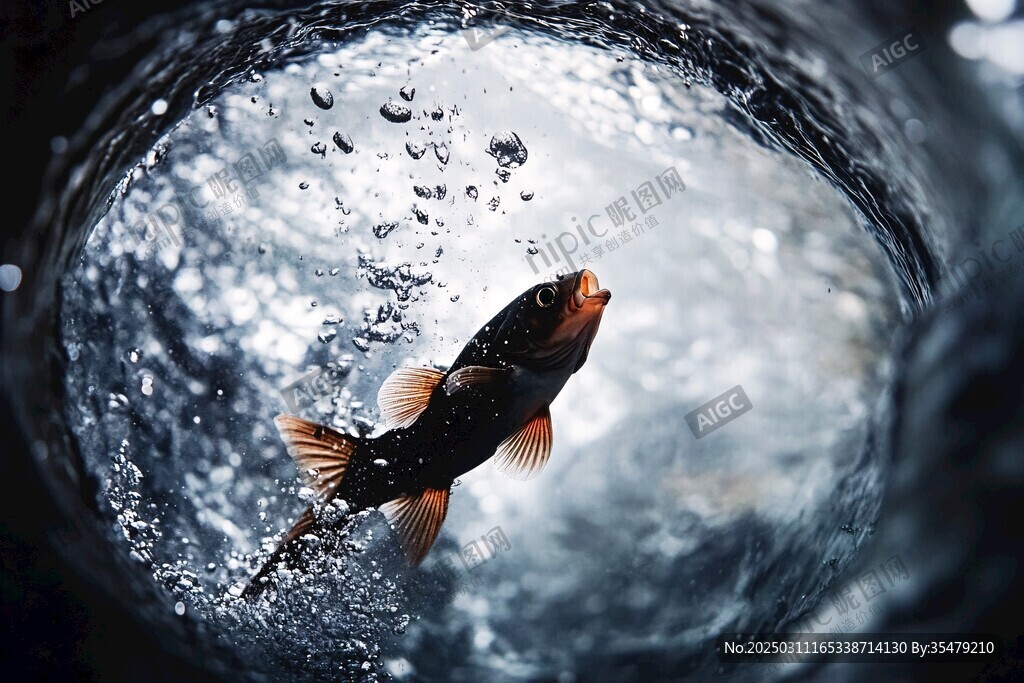 魚躍水面之美