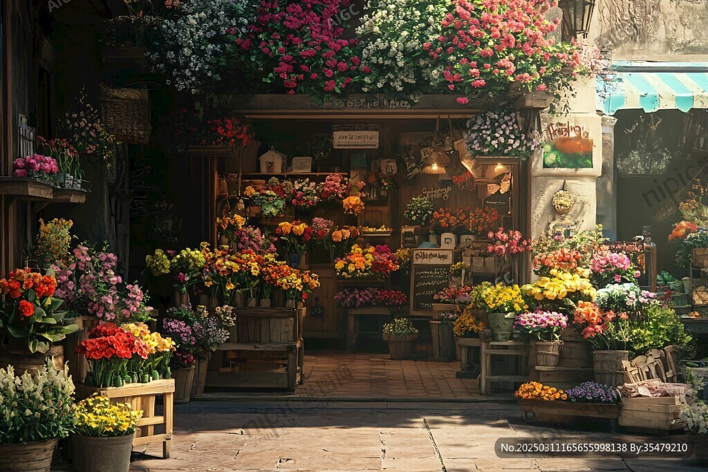 花卉店的溫馨角落