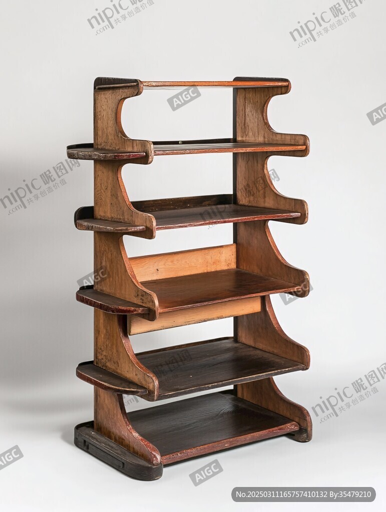 復古木質書架