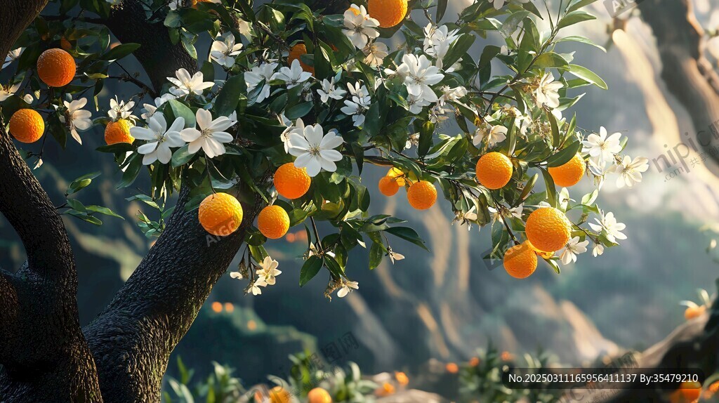 橙樹花果實