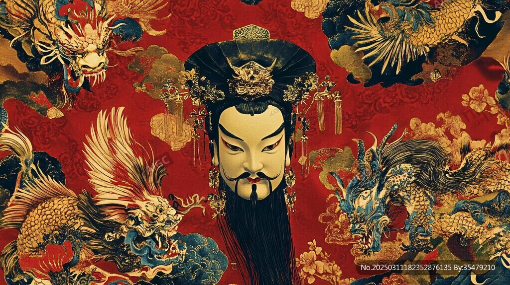 紅色龍紋面具藝術(shù)