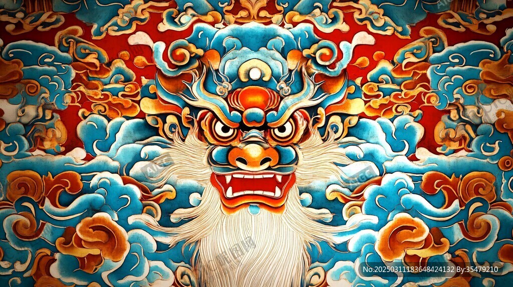 云霧中的龍臉
