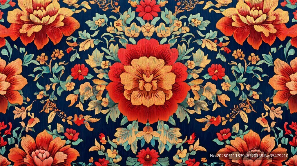 復(fù)古花卉圖案