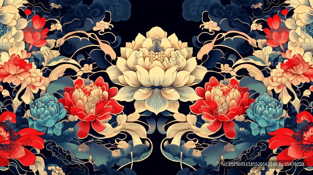 中國(guó)風(fēng)花卉圖案
